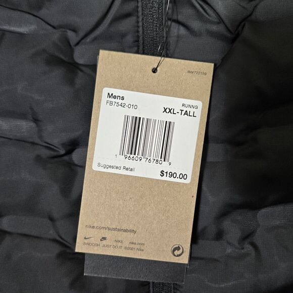 Nike Therma-Fit ADV Water Repel Down Running Vest Mens 2XL Tall FB7542-010 2XLT - Picture 4 of 9